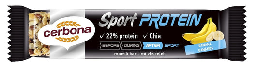 Cereal bar CERBONA SPORT Protein, with bananas and protein, 35 g