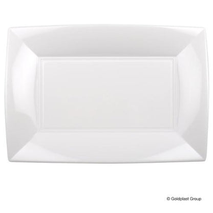 Vienkartinės lėkštės NICE, PP, baltos 34,5x23 cm, 6 vnt