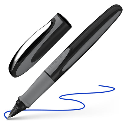 SCHNEIDER RAY pen, 0.7mm, dark grey body, blue ink (also suitable for left-handed people)