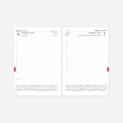 Calendar MANAGER Day 2026, A5, PU, ​​dark green