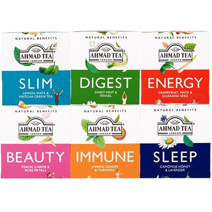 Ahmad Tea Set of various types and herbal infusions, 6x10 packs.