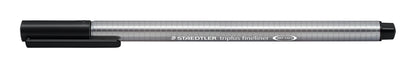 Vienkartinis rašiklis STAEDTLER TRIPLUS FINELINER 334, 0,3 mm, juoda