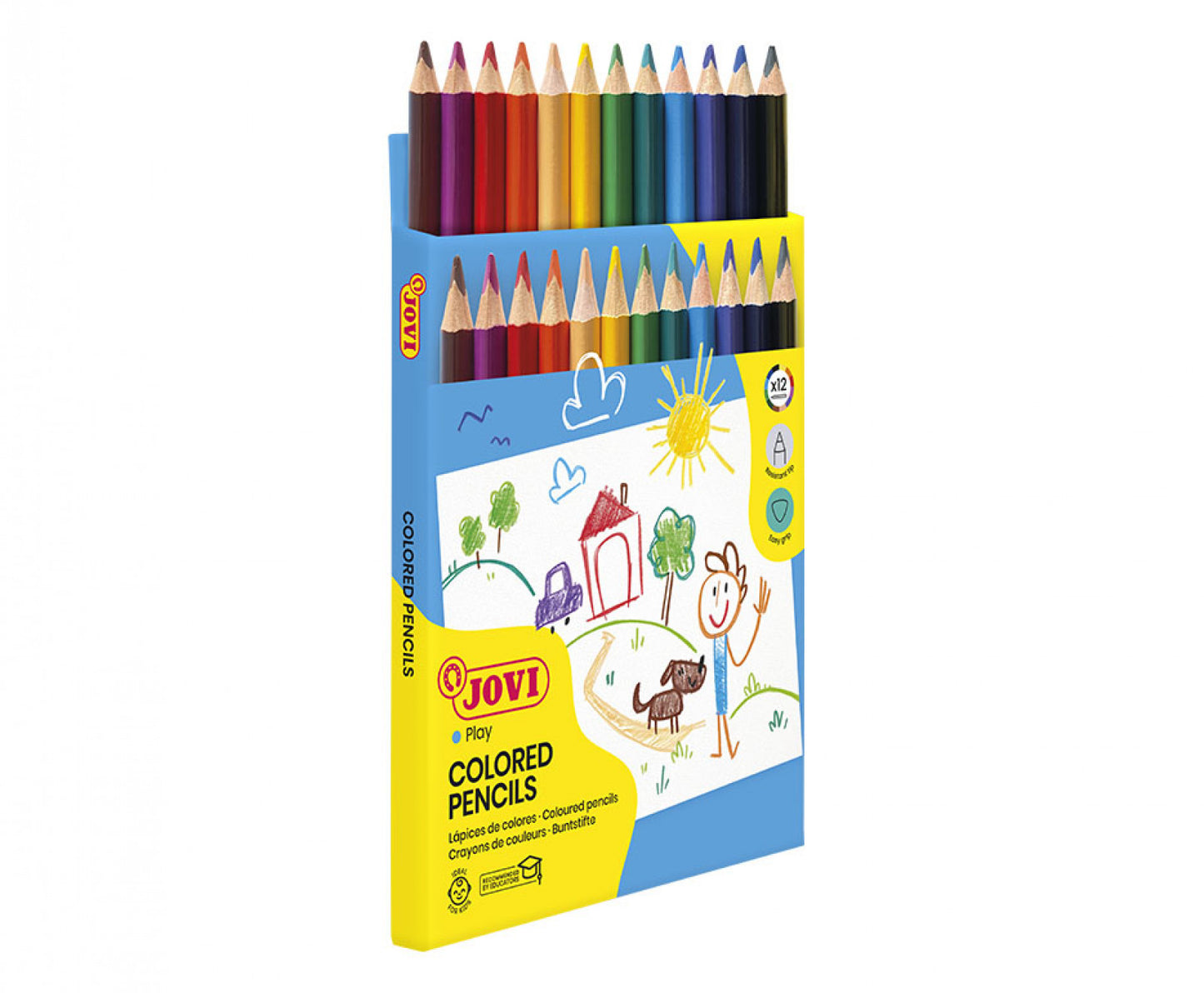 Spalvoti pieštukai, tribriauniai, stori  JOVI, 12 spalvų 735/12