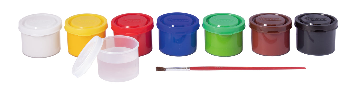 Guašas JOVI TEMPERA, 35ml, 7 spalvų rinkinys su teptuku