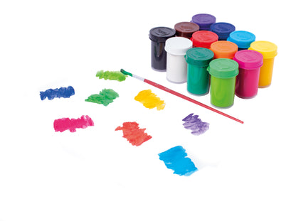 Guašas JOVI TEMPERA, 15ml, 12 spalvų rinkinys su teptuku