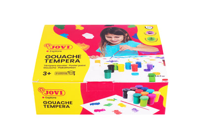 Guašas JOVI TEMPERA, 15ml, 12 spalvų rinkinys su teptuku