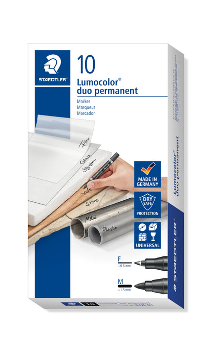 Permanentinis žymeklis STAEDTLER LUMOCOLOR DUO 348, JUODA