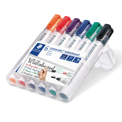 Žymeklis baltai lentai STAEDTLER LUMOCOLOR 351, 2 mm, 6 spalvų rinkinys