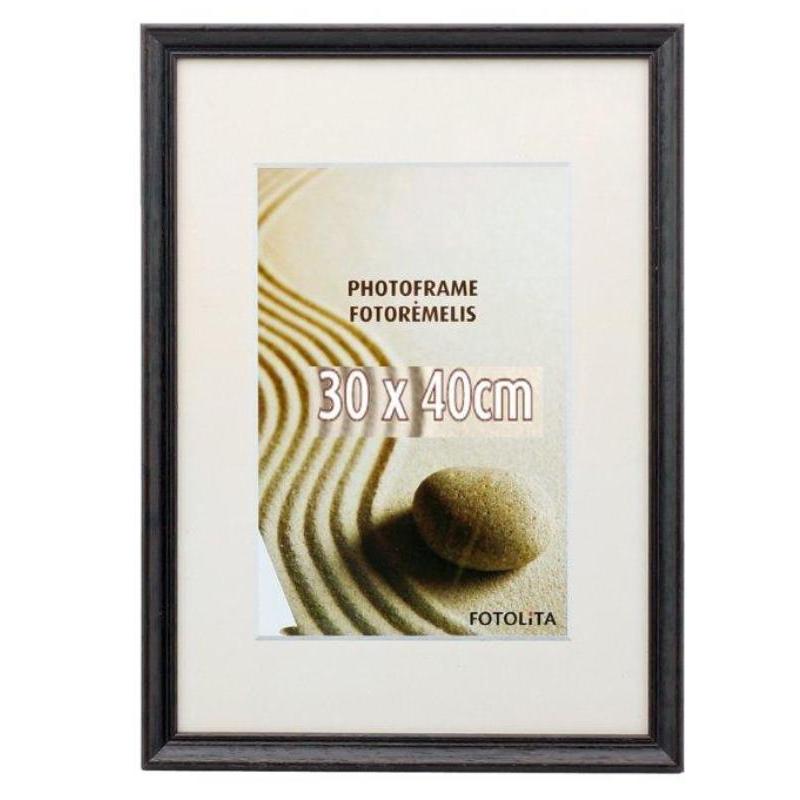 Photo frame, wooden, 30x40 cm, black, without leg