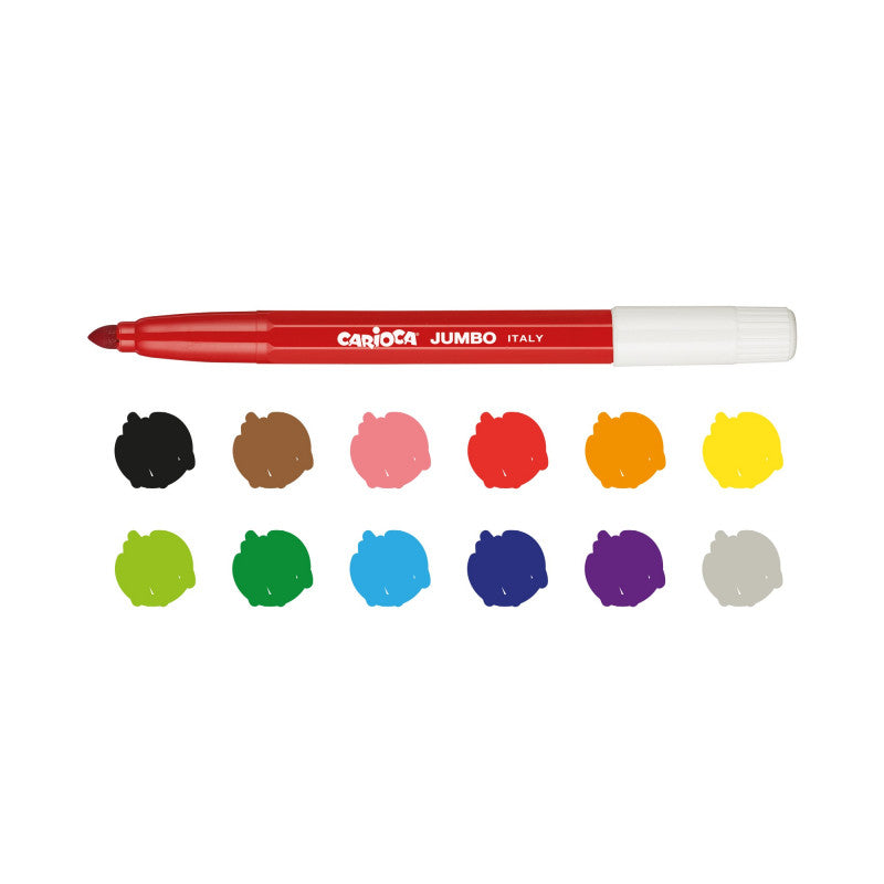 CARIOCA JUMBO felt-tip pens, 12 colors