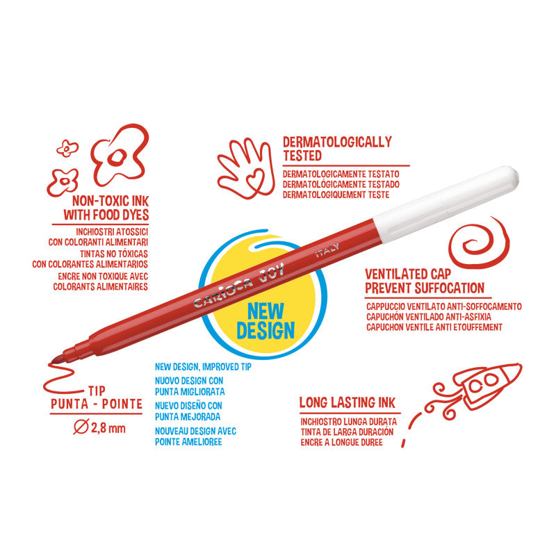 Felt-tip pens CARIOCA JOY, 12 pcs., paper packaging