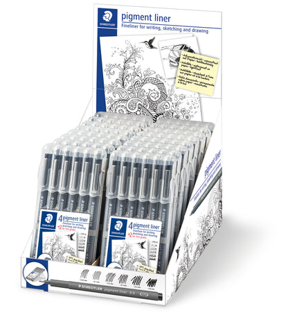 Braižiklis Staedtler PigmentLiner, juodas, rinkinyje 6 skirtingi pločiai