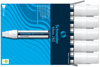 Kreidinis žymeklis SCHNEIDER DECO Maxx 260 baltos spalvos