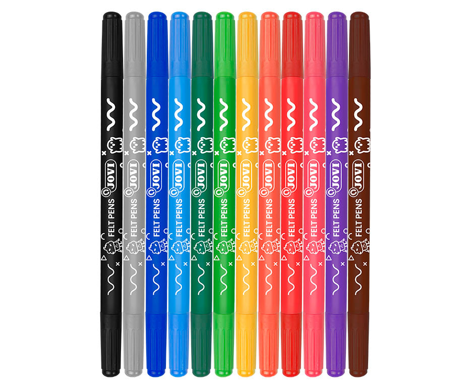 Dvipusiai flomasteriai JOVI, 12 spalvų