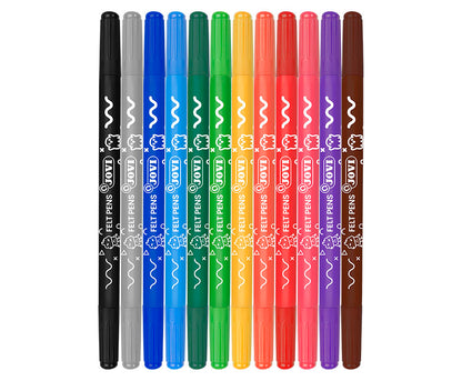 Dvipusiai flomasteriai JOVI, 12 spalvų