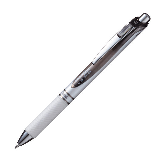 Automatinis gelinis rašiklis PENTEL ENERGEL PEARL WHITE 0.5 mm, juodos spalvos rašalas