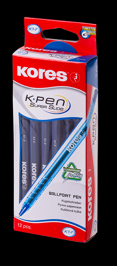 Tušinukas KORES K1 F, 1.0 mm, mėlynos spalvos tušas