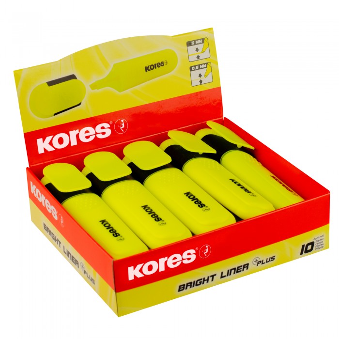 Text marker KORES BRIGHT LINER, yellow