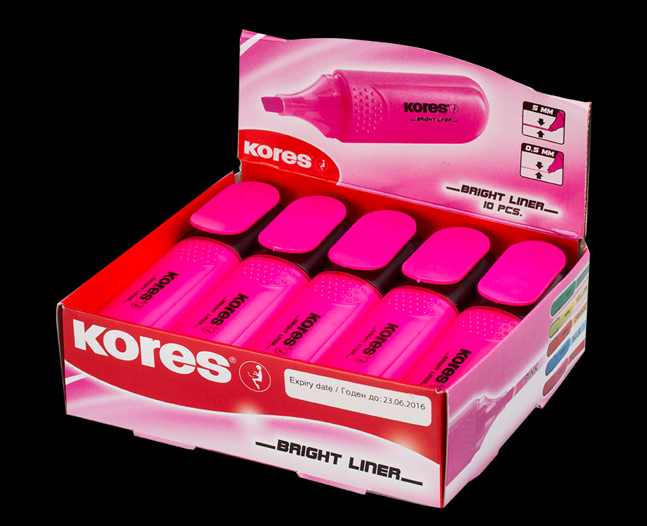 Text marker KORES BRIGHT LINER, pink