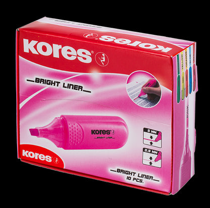Text marker KORES BRIGHT LINER, pink
