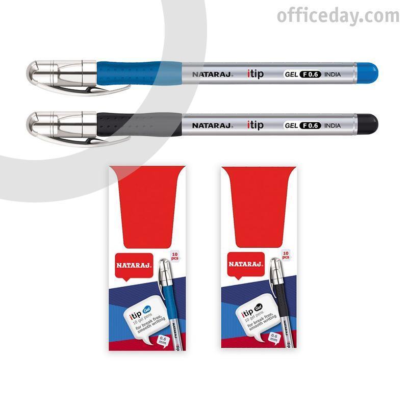 Gel pen NATARAJ, Itip Fine 0.7 mm, black ink, 1 pc.