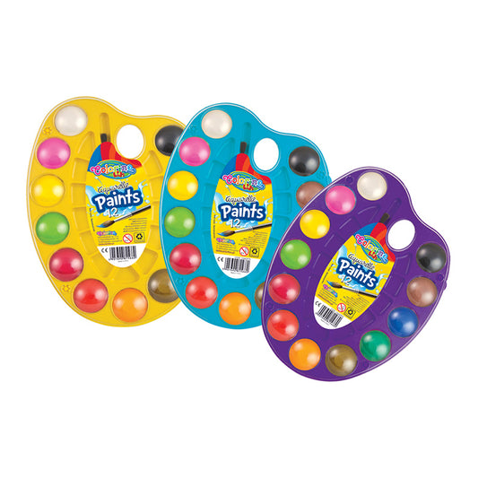Akvareliniai dažai COLORINO, 12 spalvų rinkinys