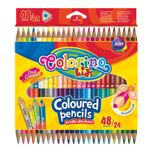 Colored pencils, trihedral, double-sided Colorino Kids, 24pcs/48 colors