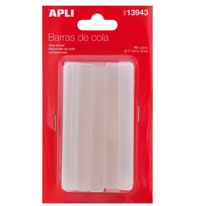 Hot glue sticks, transparent, 11mm, 10 pieces