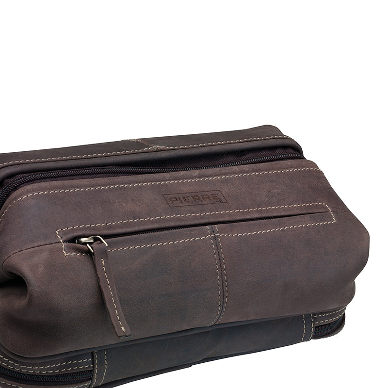 Kosmetinis krepšys PIERRE Crazy Horse, oda, rudos sp.