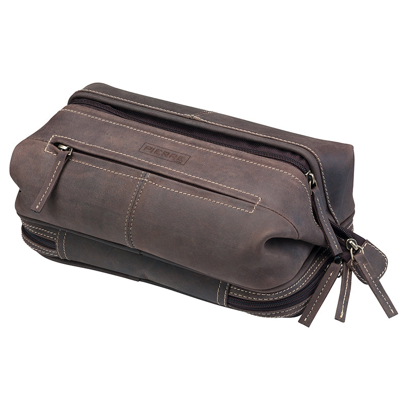 Kosmetinis krepšys PIERRE Crazy Horse, oda, rudos sp.