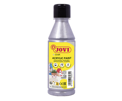 Akriliniai dažai JOVI, buteliukas 250 ml, sidabrinė
