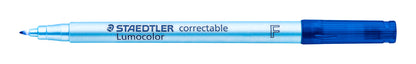 Dry erase correction marker STAEDTLER Lumocolor F, 0.6 mm line, blue.