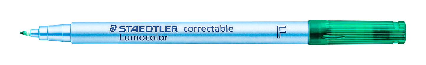 Dry erase correction marker STAEDTLER Lumocolor F, 0.6 mm line, green.