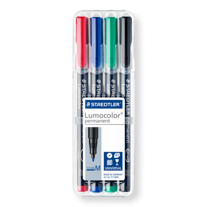Permanent marker STAEDTLER LUMOCOLOR 317M, 1.0 mm, 4-color set
