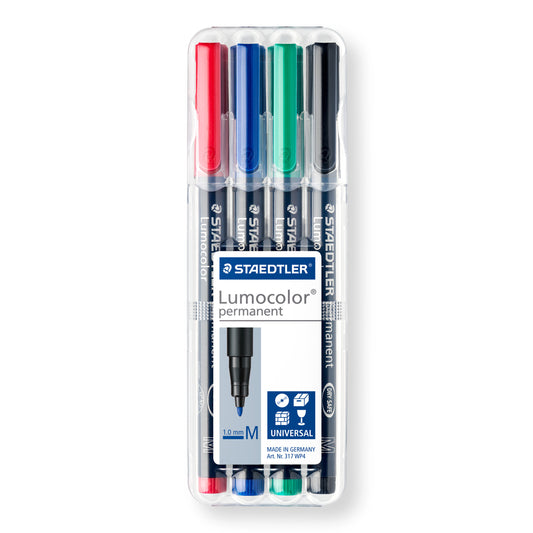Permanent marker STAEDTLER LUMOCOLOR 317M, 1.0 mm, 4-color set
