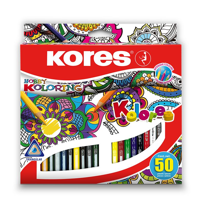 Colored pencils KORES KOLORES Mandala, triangles, 50 pcs.