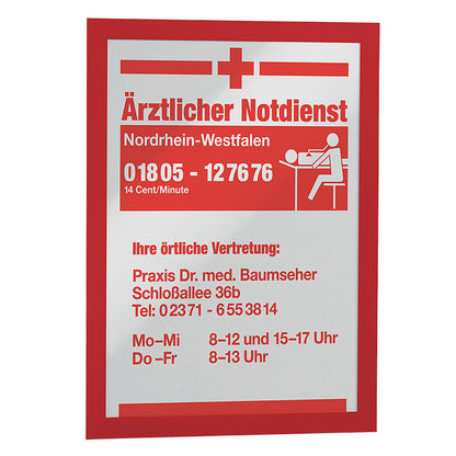 Rėmelis dokumentams DURABLE DURAFRAME® A4, 2 vnt./pak., raudonas