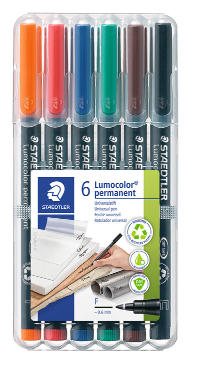 Permanent marker STAEDTLER LUMOCOLOR 318F, 0.6 mm, 6-color set