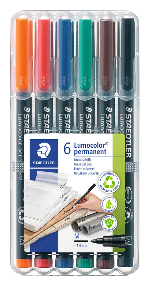 Marker STAEDTLER codec film OHP 317M, 1.0mm, 6 color set