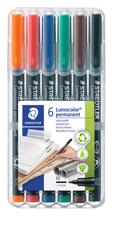 Marker STAEDTLER codec film OHP 317M, 1.0mm, 6 color set