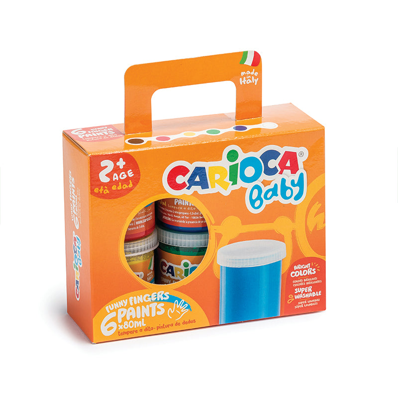 Dažai piešti pirštais mažyliams CARIOCA BABY 2+, 6 x 80 ml