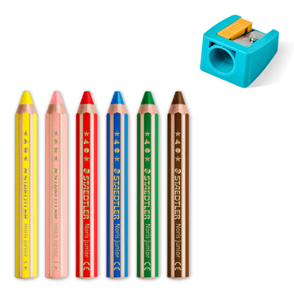 STAEDTLER Buddy 3in1 colored pencils, 6 colors