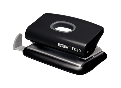 Hole punch RAPID FC10, 2 holes, 10 sheets, black