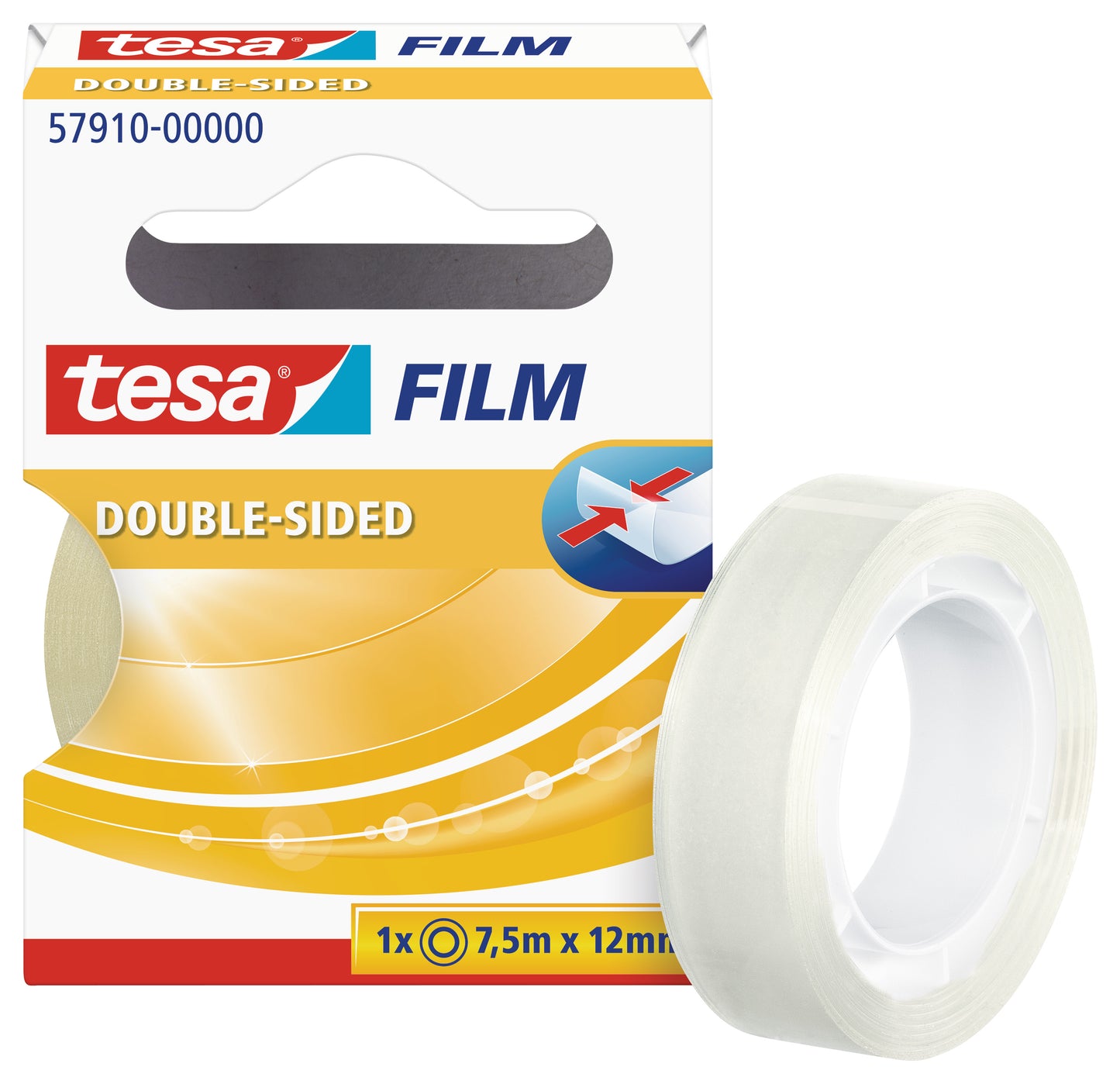 Double-sided adhesive tape TESA, 12mm x 7.5m, transparent