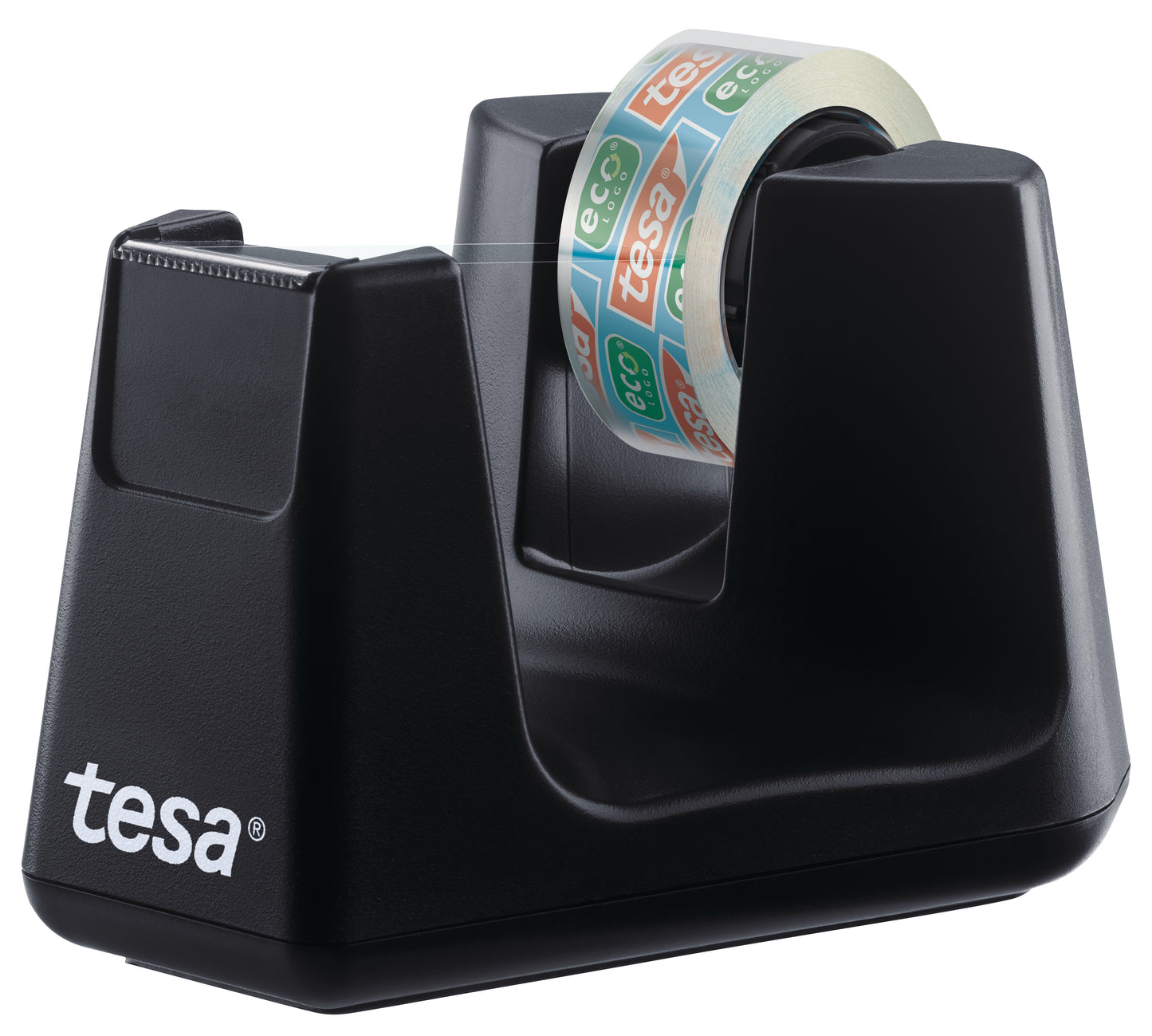 Desktop adhesive tape tray TESA Easy Cut Smart with Tesafilm eco-friendly and transparent tape, 15mm x 10m