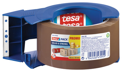Silent packaging tape TESA PACK Solid and Strong, 50mm x 66m, brown, with case