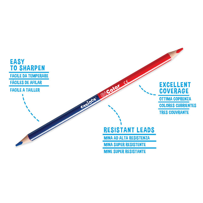 Double-sided tri-edged colored pencils CARIOCA BICOLOR, 24 pcs.