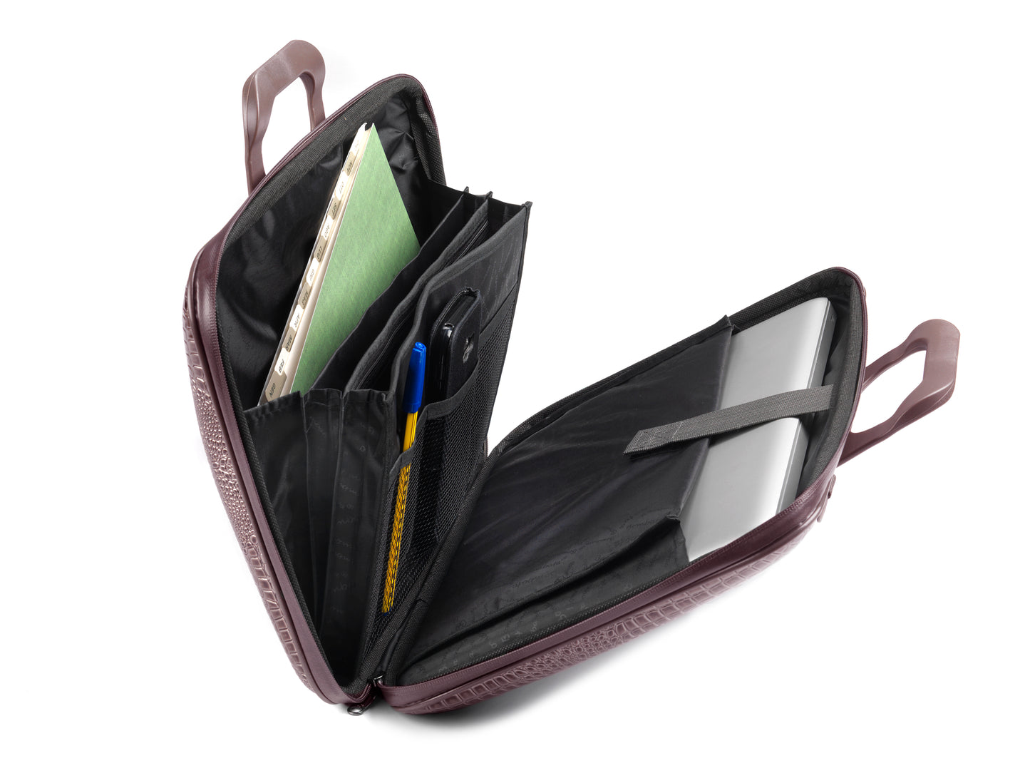 Computer bag BOMBATA Shiny Cocco 15'6, burgundy red color.