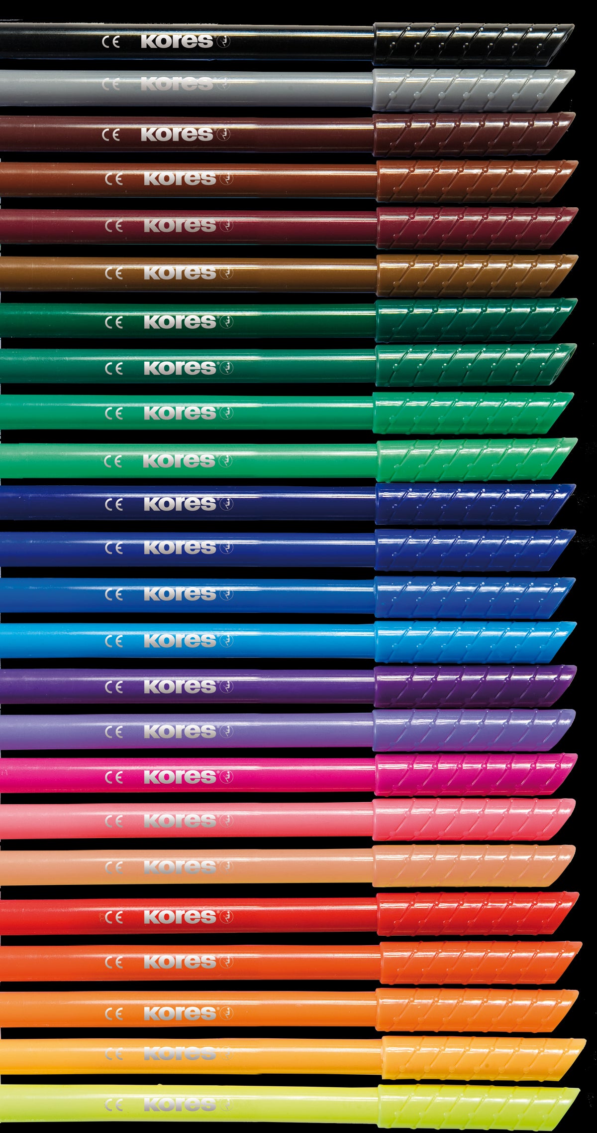 Flomasteriai KORES FINE TIP, 24 spalvų