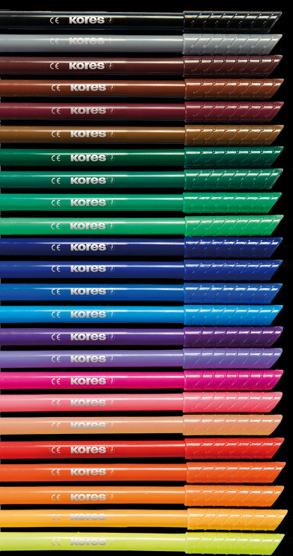 Flomasteriai KORES FINE TIP, 24 spalvų